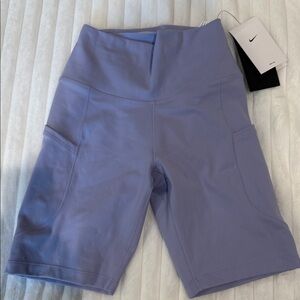 Nike Women's High-Rise Lavender Bike Shorts with Side Pockets